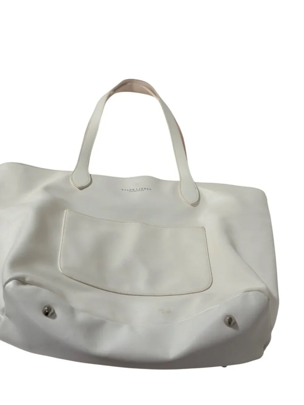 Ralph Lauren Fragrances Tote Bag Purse Shoulder Bag Large Handbag 18x12x4 White